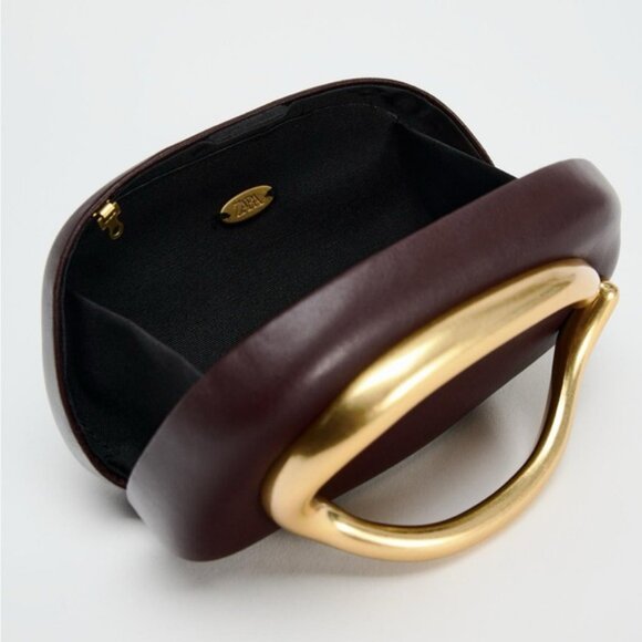 ZARA GOLD CLOSURE BOX CLUTCH - Picture 5 of 8